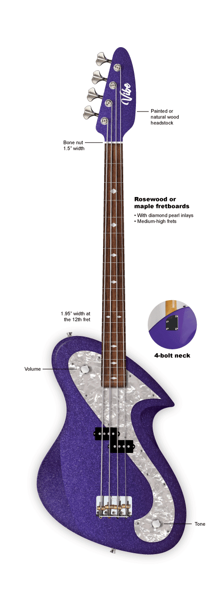 VibroBass 30 custom short scale bass guitar